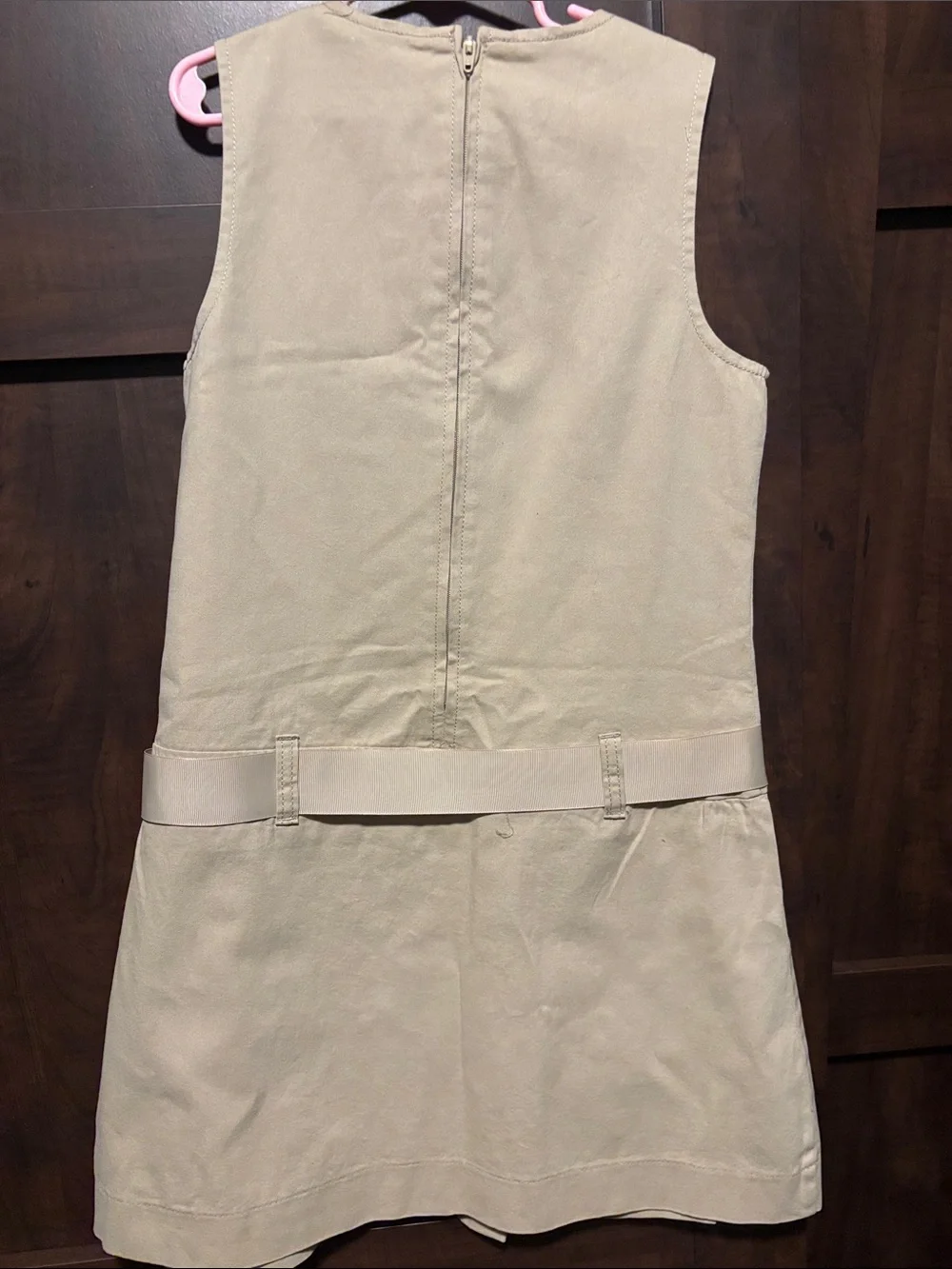 The Children's Place Tan Pleated Bow-Front School uniform Dress